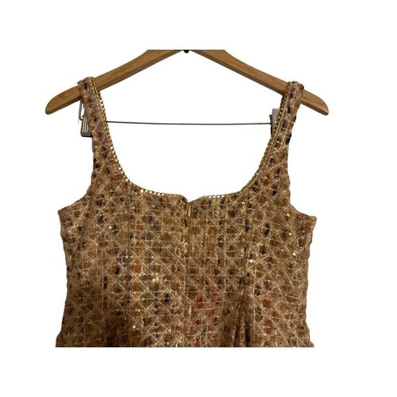 Brand New Anthropologie Maeve Tweed Fit & Flare Mini Dress Neutral 12 Petite - Picture 12 of 16